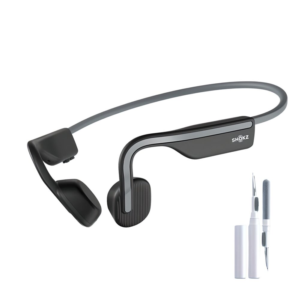 샥스 골전도 이어폰 귀를 막지 않는 오픈형 설계로 장시간 착용에도 부담 없이 사용할 수 있으며, 선명한 통화 음질과 안정적인 블루투스 연결로 운동과 일상에 최적화된 무선 이어폰입니다.